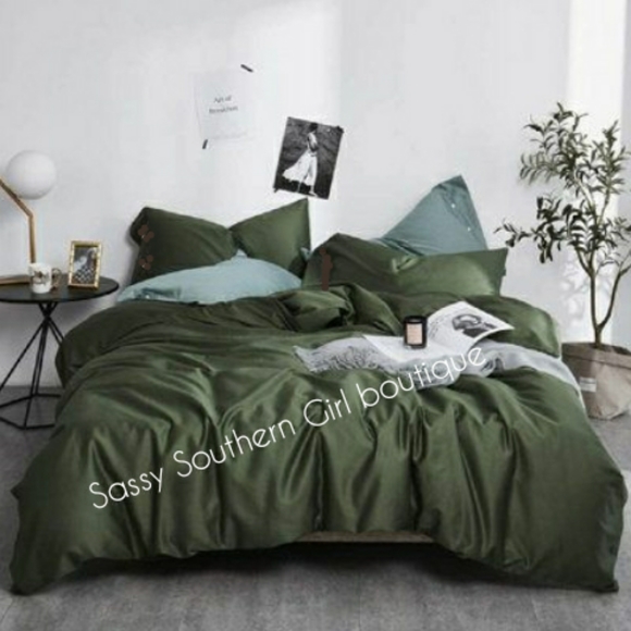 🆕⭐Boho army green cotton duvet cover set - Picture 2 of 12